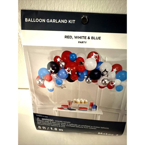BALLOON GARLAND KIT 65 pc RED, WHITE & BLUE PARTY 6 ft JULY 4th INDEPENDENCE DAY - Picture 4 of 6